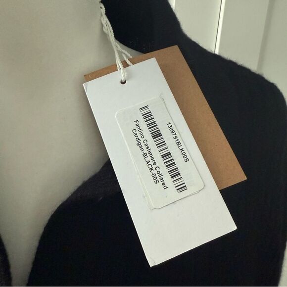 Reformation Black Fantino Cashmere Collared Cardigan - Small - Picture 6 of 8